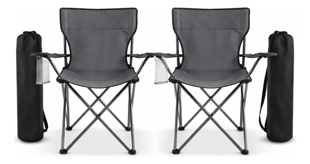 2 Sillas Plegable de Camping Portátil con Funda de Transporte