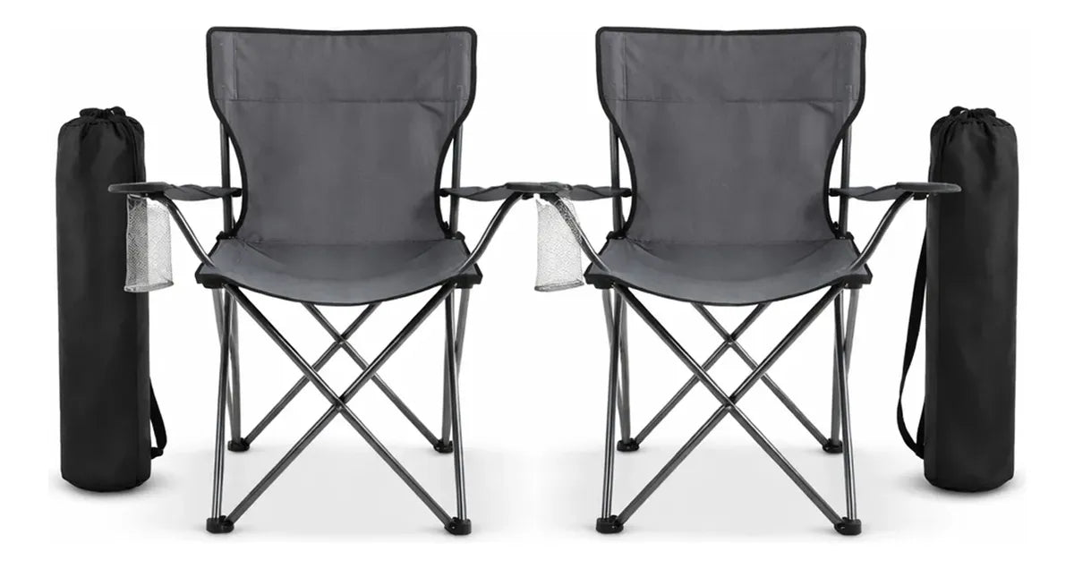 2 Sillas Plegable de Camping Portátil con Funda de Transporte