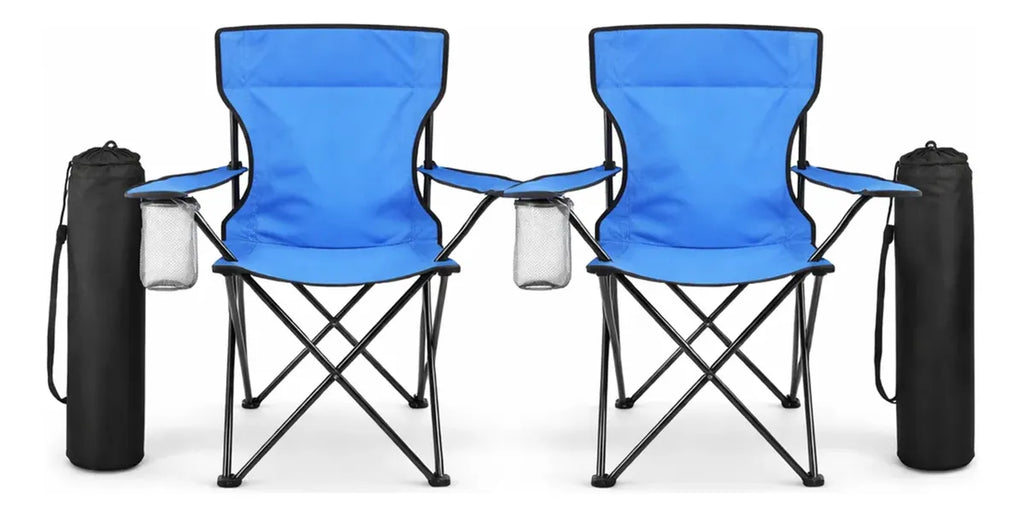 2 Sillas Plegable de Camping Portátil con Funda de Transporte