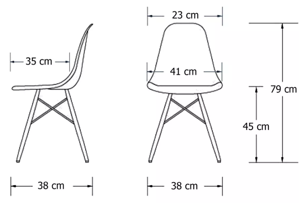 Juego de 4 sillas Eames minimalistas variedad de colores