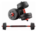 Kit mancuernas, pesas y barra recta  ajustables 15kg