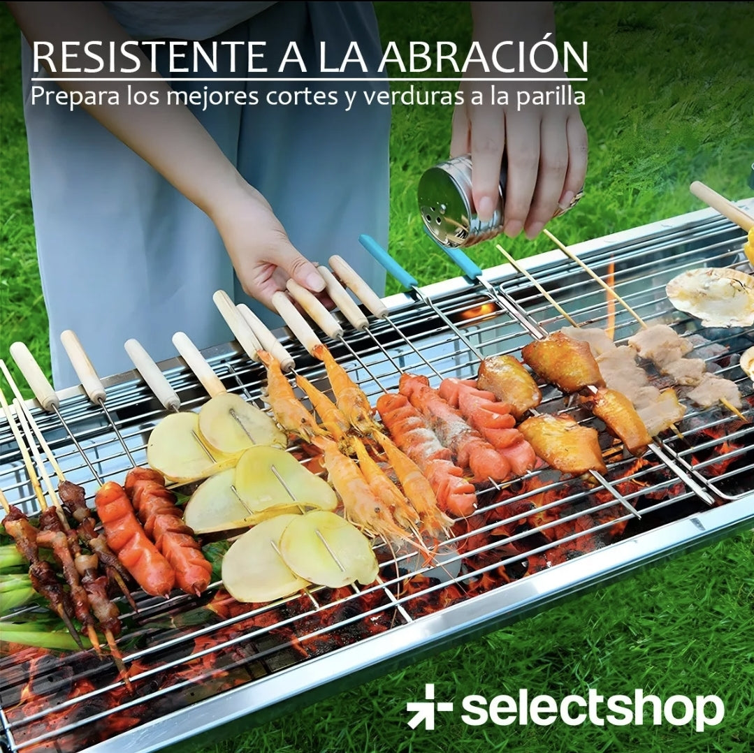 Asador de carbón portátil plegable