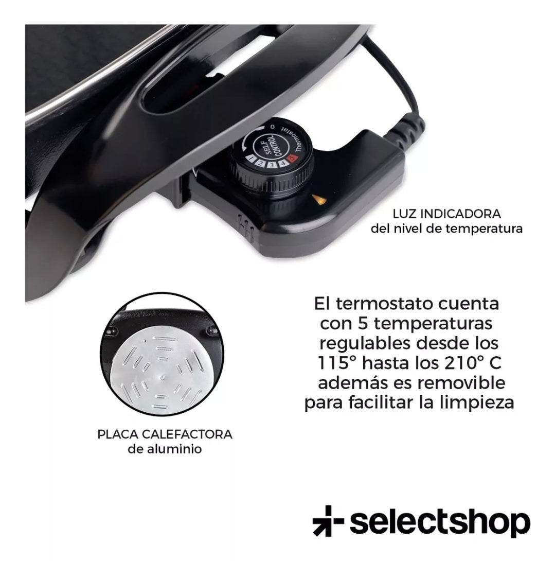 Sartén eléctrico antihaderente 6L con termostato