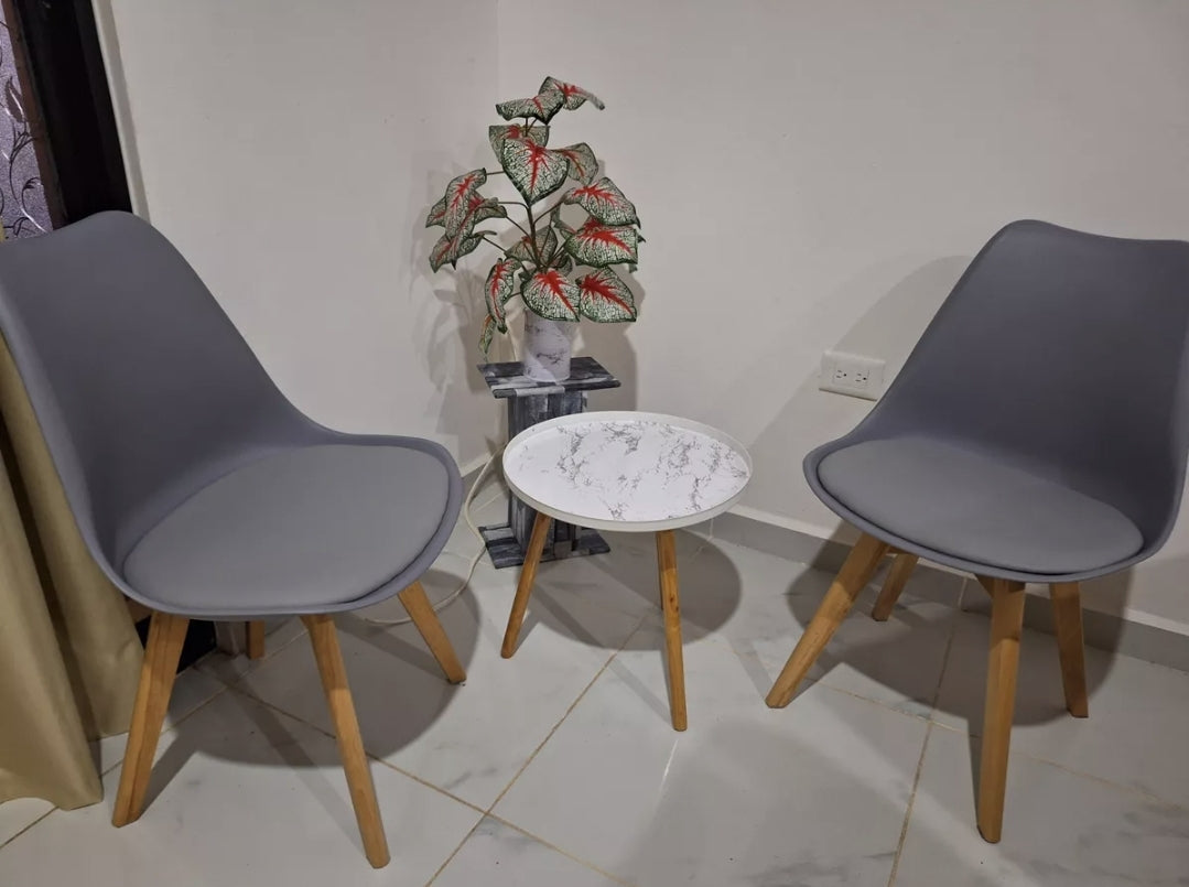 Set 2 sillas de comedor Tulip Minimalistas Acolchadas