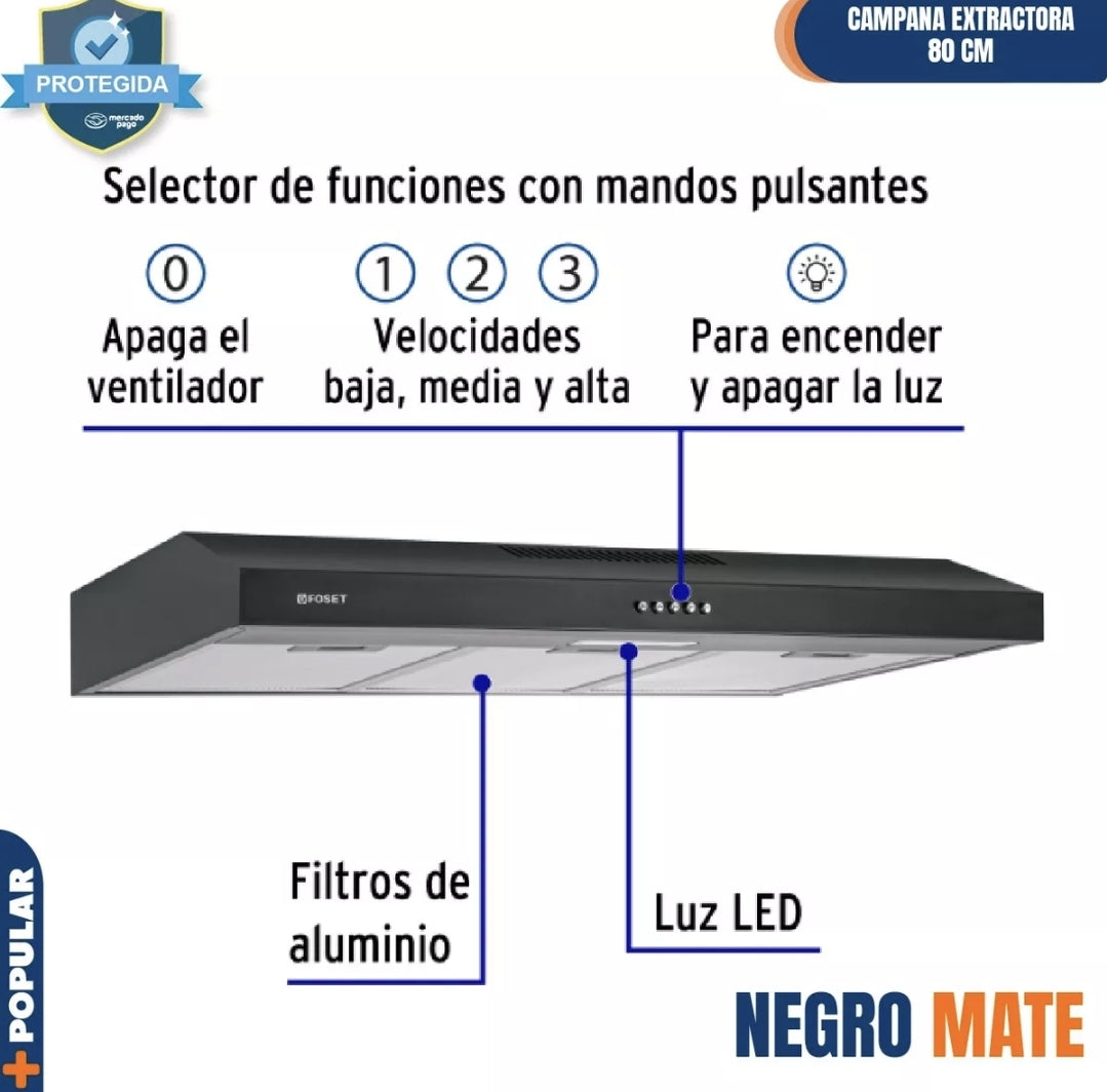 Campana de extracción FOSET 80cm