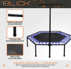 Trampolín Hexagonal Con Barra Soporta 100 Kg