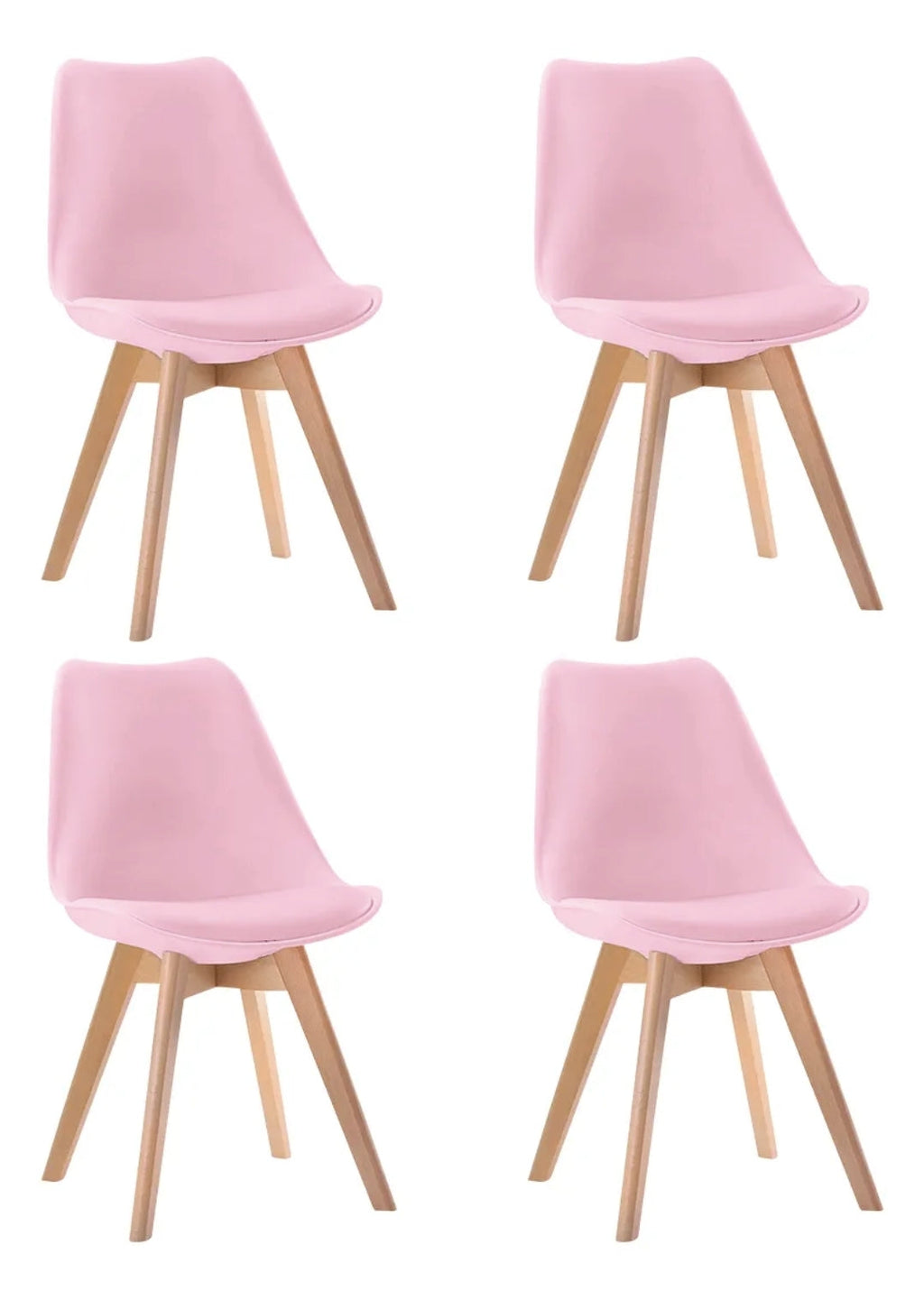 Set 4 sillas de comedor Tulip Minimalistas Acolchadas