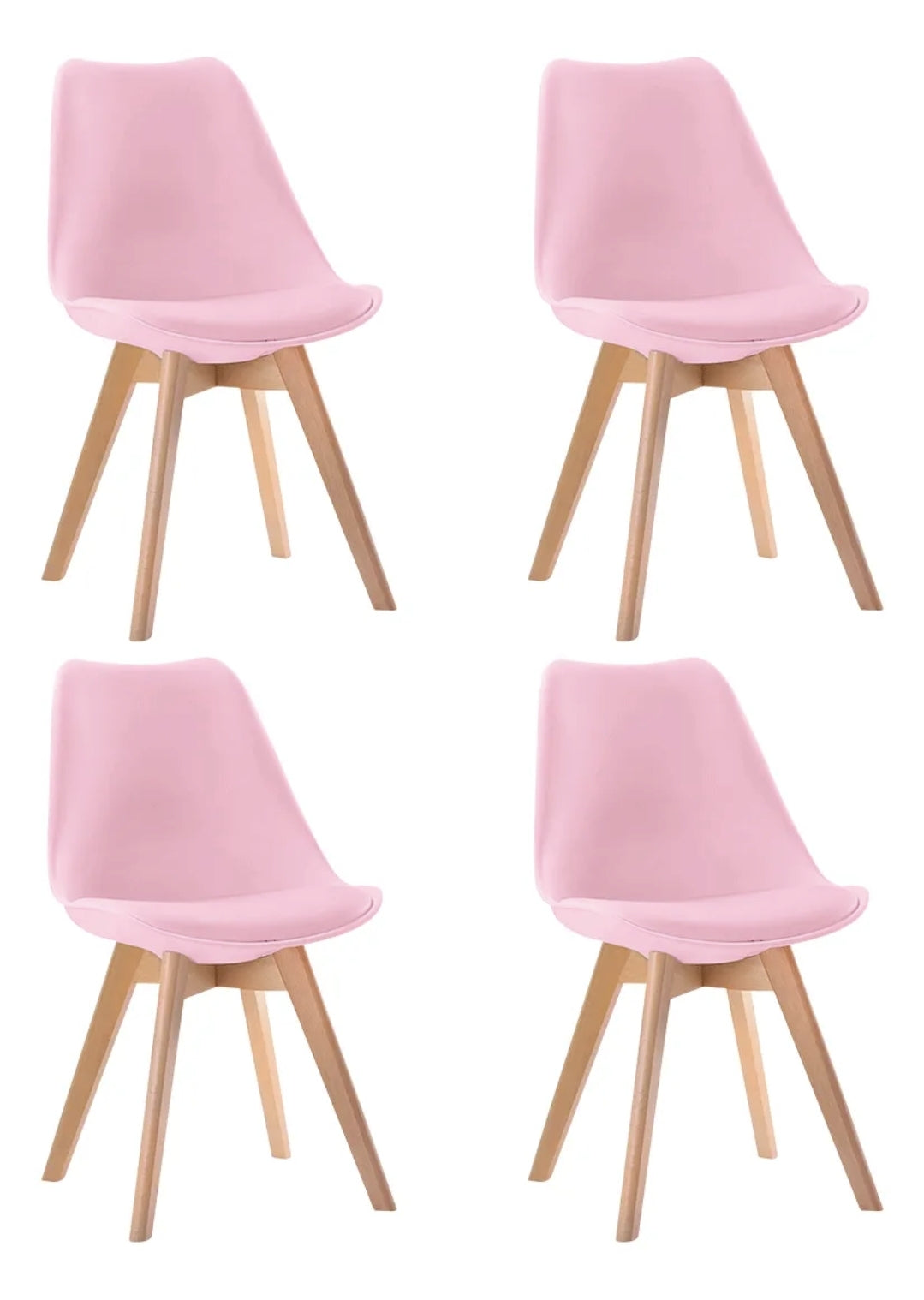 Set 4 sillas de comedor Tulip Minimalistas Acolchadas