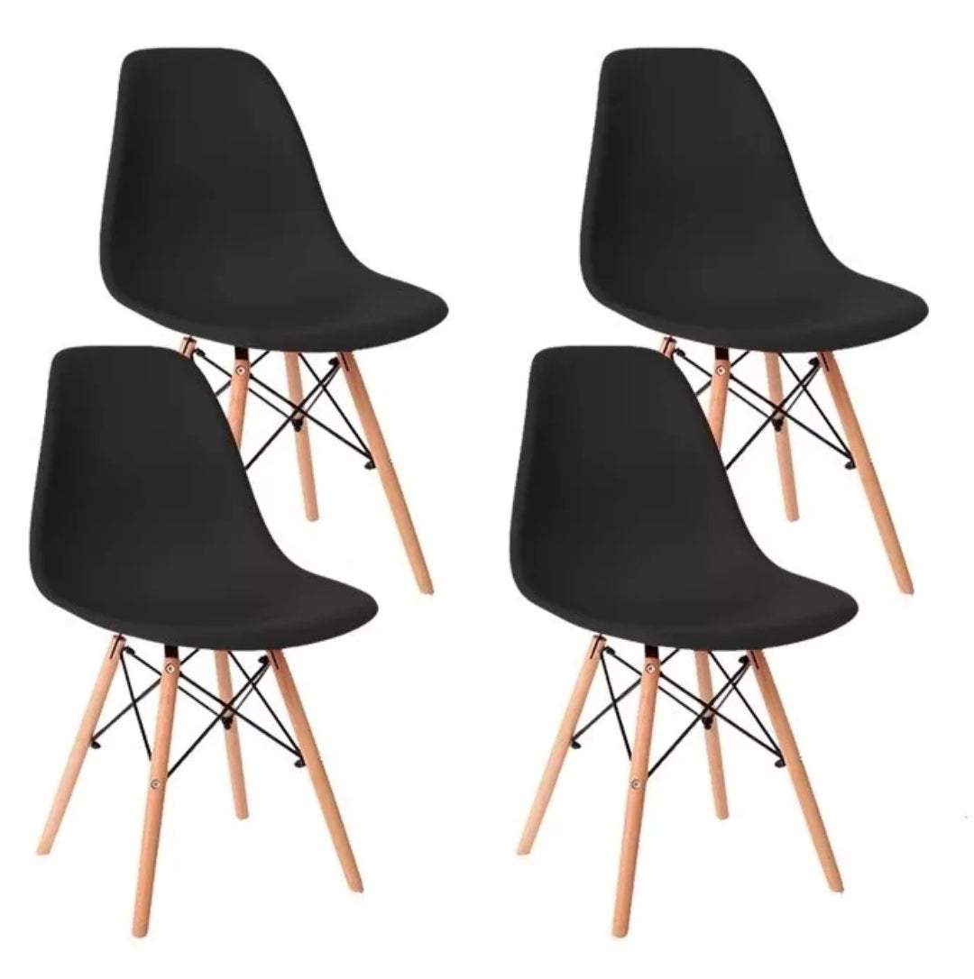 Juego de 4 sillas Eames minimalistas variedad de colores