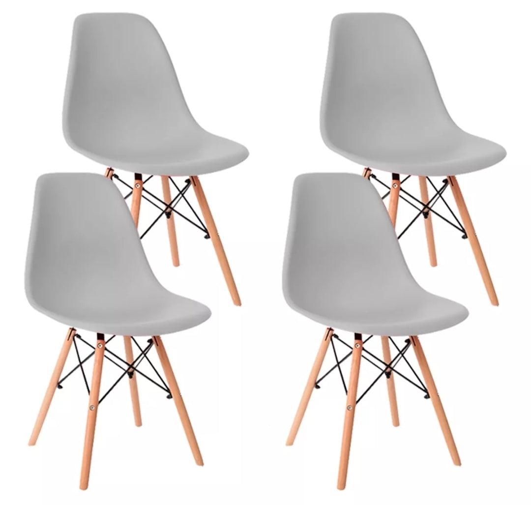 Juego de 4 sillas Eames minimalistas variedad de colores